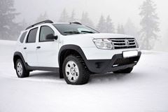 Защита порогов "Чистые штаны" (чёрное тиснение) (ABS) RENAULT DUSTER 2012-2020